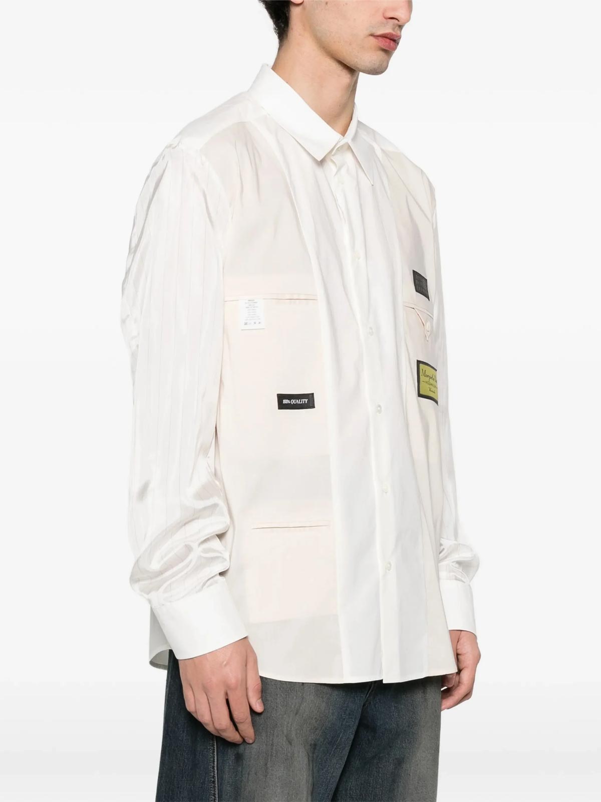 white long-sleeved MM6 shirt | Quaranta Boutique Mm6 maison margiela